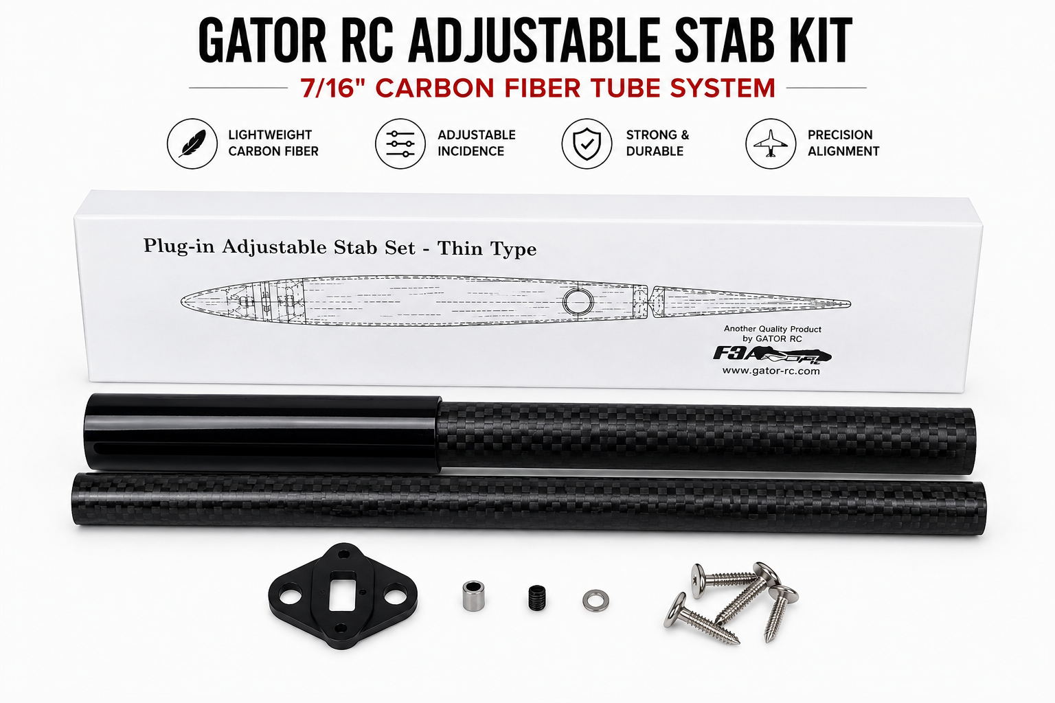 Adjustable Carbon Fiber Horizontal Stab Kit 7/16