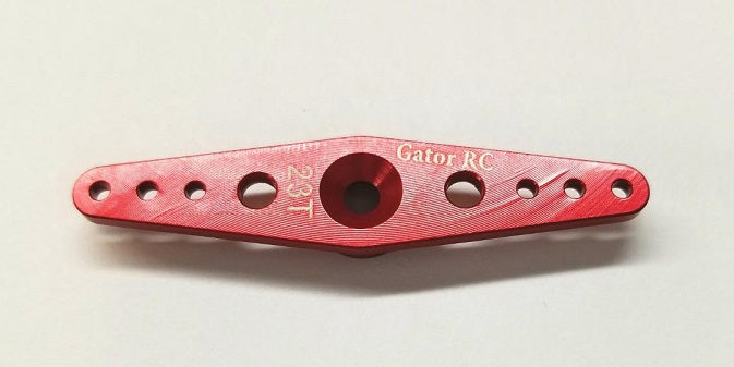 Servo Arm, 2" (50mm) Full Width, JR, Spektrum 23T Aluminum, Red (Gator)