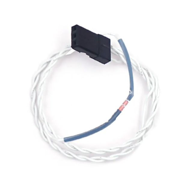 Coiled wire with a connector on a white background. FrSky TEMS Temperature Sensor – AES Telemetry Temperature Monitoring