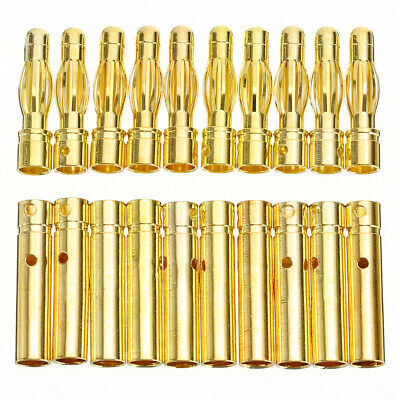 4mm Gold Plated Bullet ESC and Motor Connectors (10 Pair) (Gator RC)