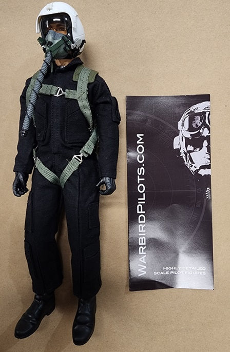 Modern Jet RC Pilot Figure 12 Inch 1/6 - 1/7 (Black with White Helmut)