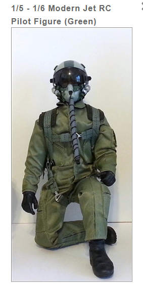 1/5 - 1/6 12" Modern Jet RC Pilot Figure (Green) By Warbirdpilots