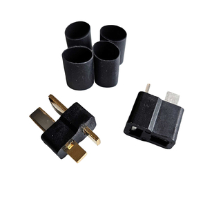 Deans WSD1313  Ultra Plug HB, High Temp, Black, Male & Female Pair, with 1/4" Heat Shrink, for 10-12 Gauge Wire