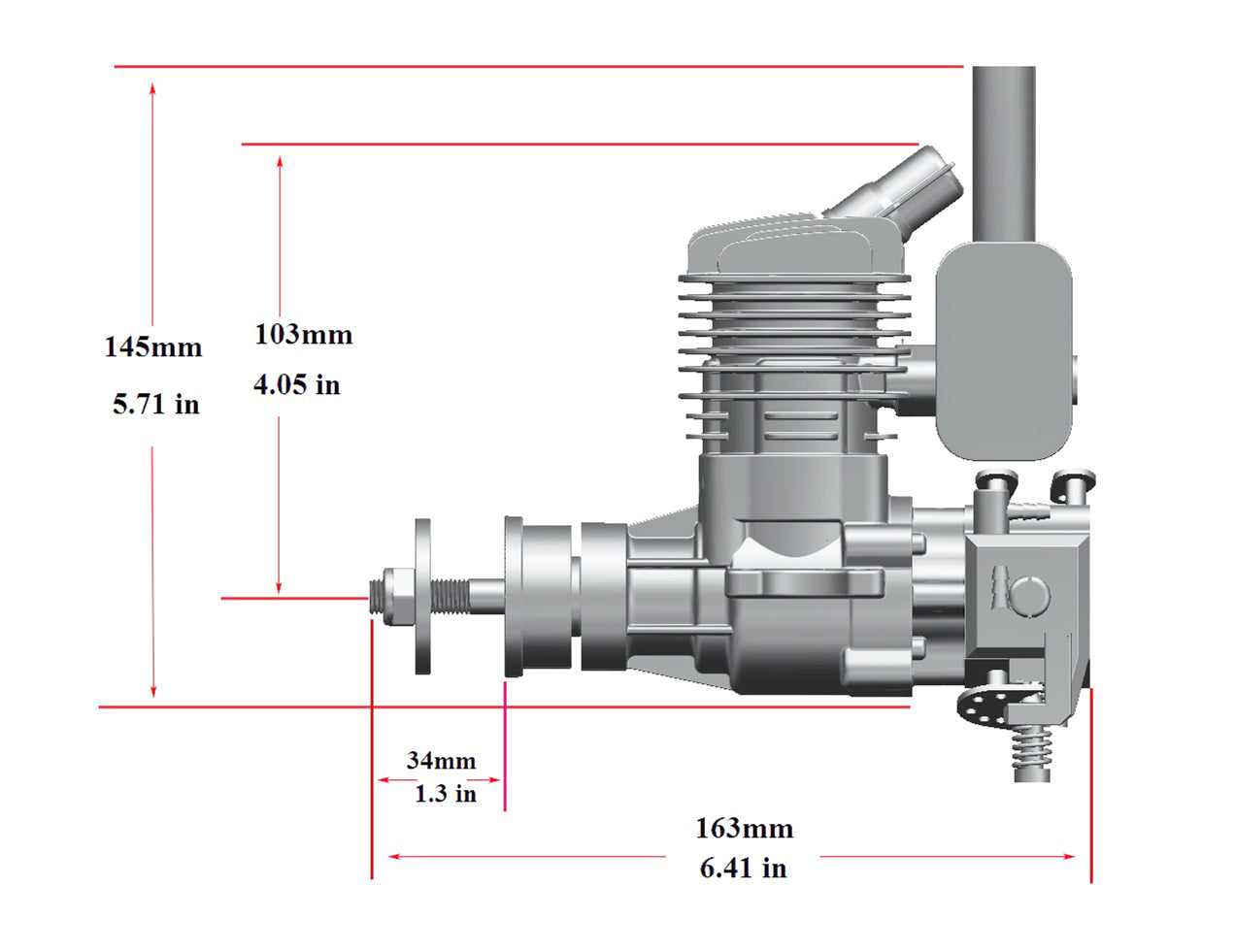 Angelica CG-15M (管理ヤ) RCGF 15CC Stinger Side Exhaust Gas Engine – Gator RC
