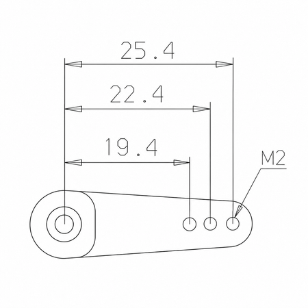 Technical drawing of a mechanical component with dimensions
