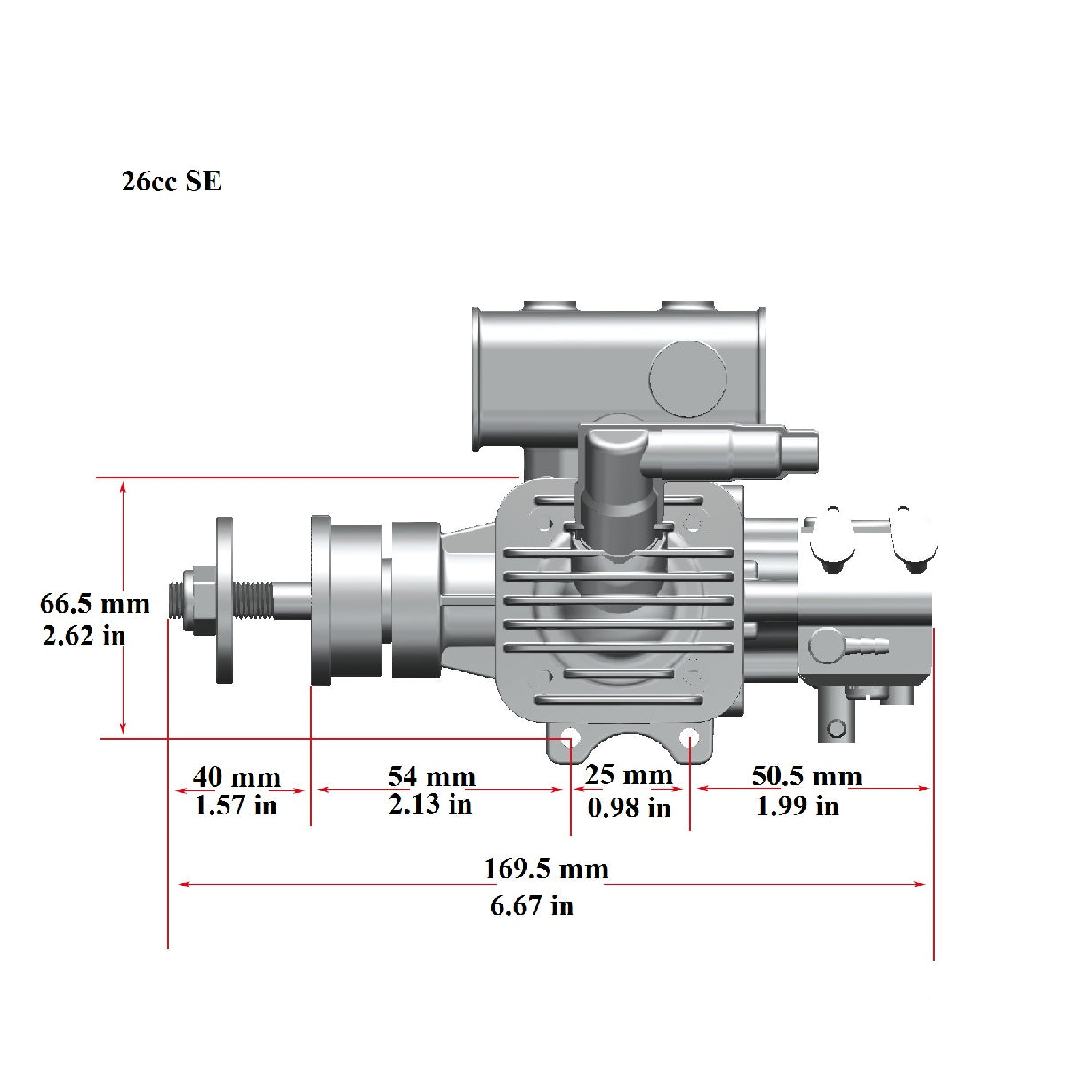 Stinger 26cc SE side exhaust gas engine for RC airplanes