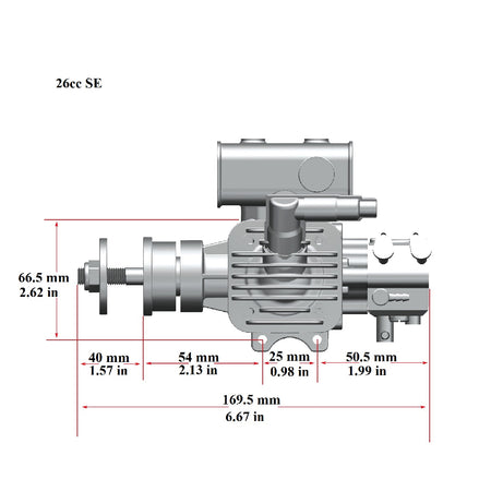Stinger 26cc SE side exhaust gas engine for RC airplanes