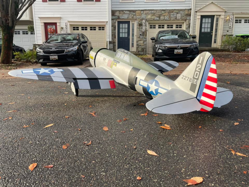 P-47 Thunderbolt, Silver, Decals in box, TopRC Model