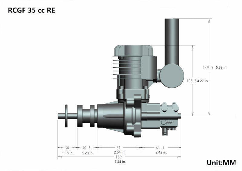 RCGF 35cc RE Gas Engine RCGF35RE – Gator RC