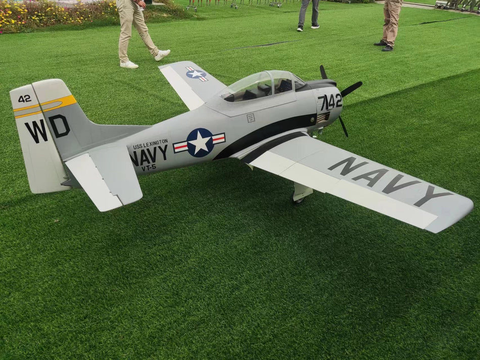 T-28 Trojan, Silver, TopRC Model