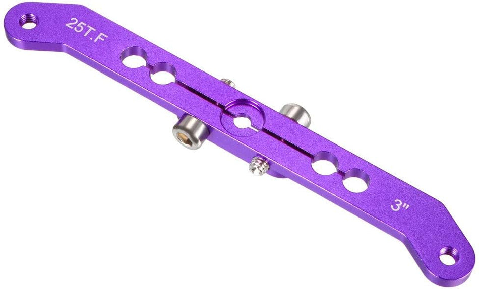 Servo Arm Double Arm Offset Aluminum 3 inch 25T Futaba M3 Thread Purple