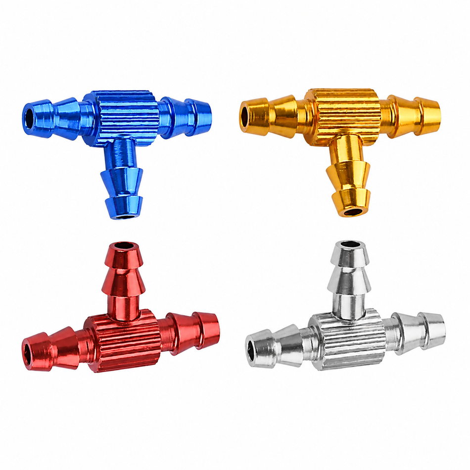 Gator RC Aluminum 3-Way Fuel Line T Connector – RC Fuel Tee Fitting (Multiple Colors)