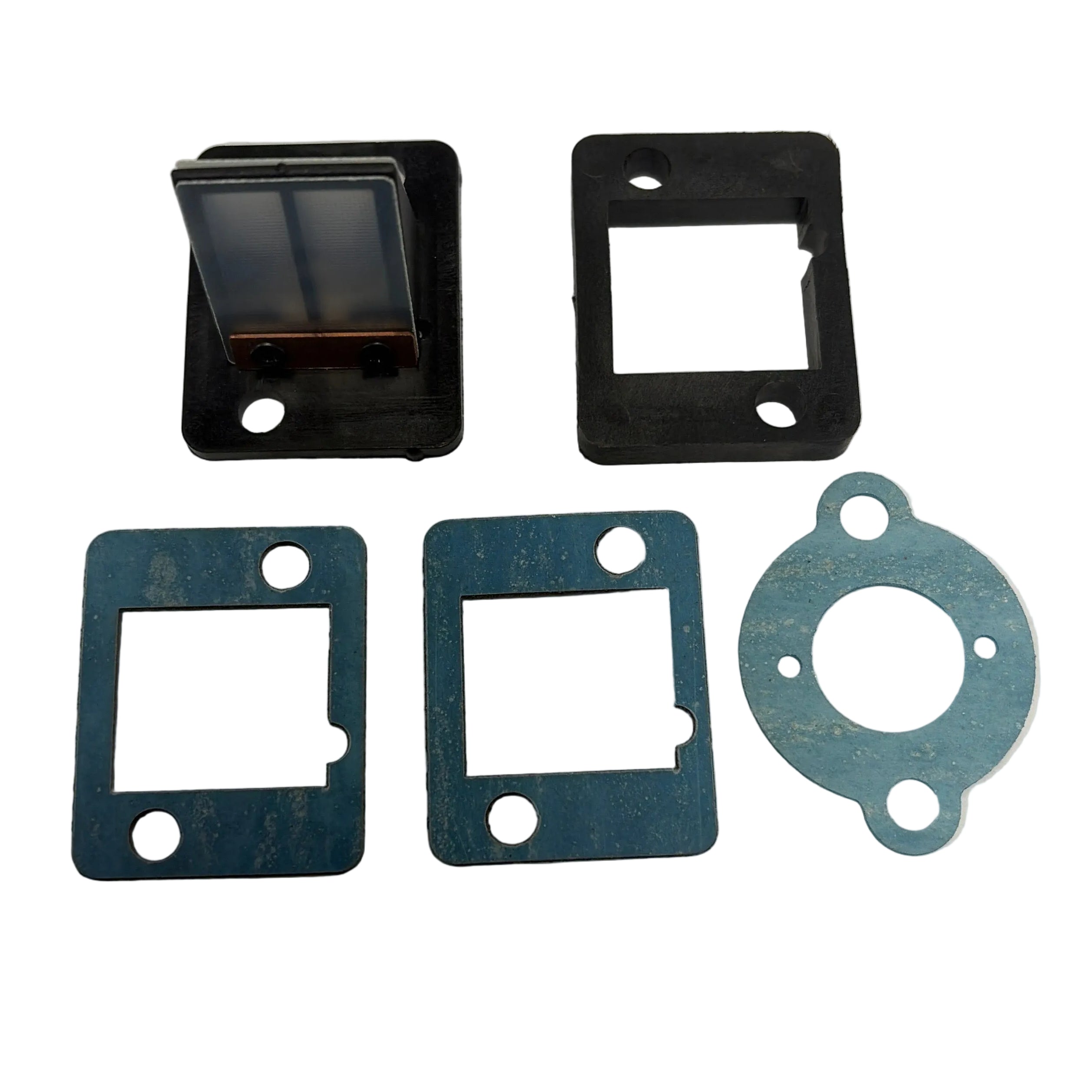 Set of mechanical components including gaskets and frames on a white background. 40cc Parts for Stinger Engines