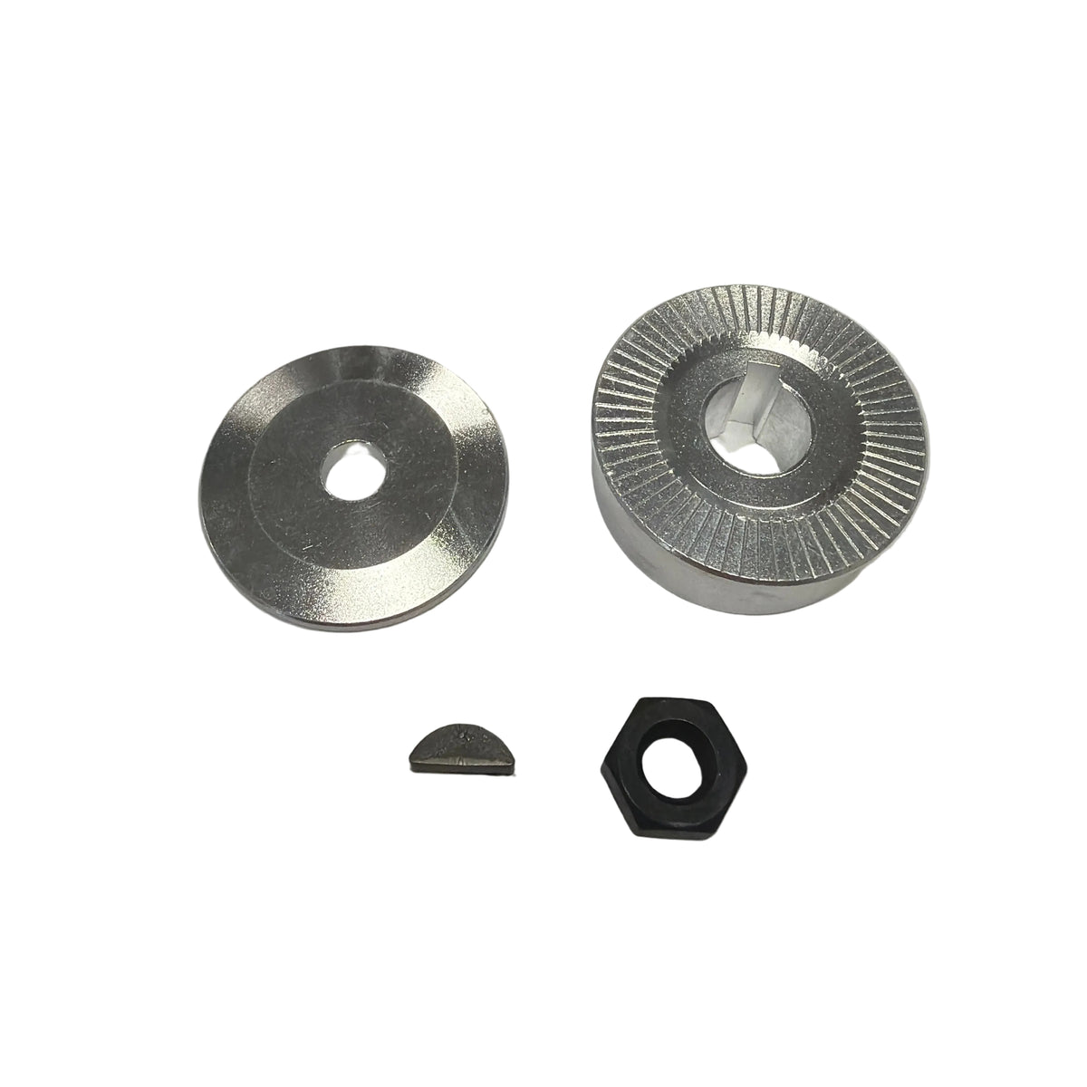 Set of metal components on a white background. 10cc Parts for Stinger Engines