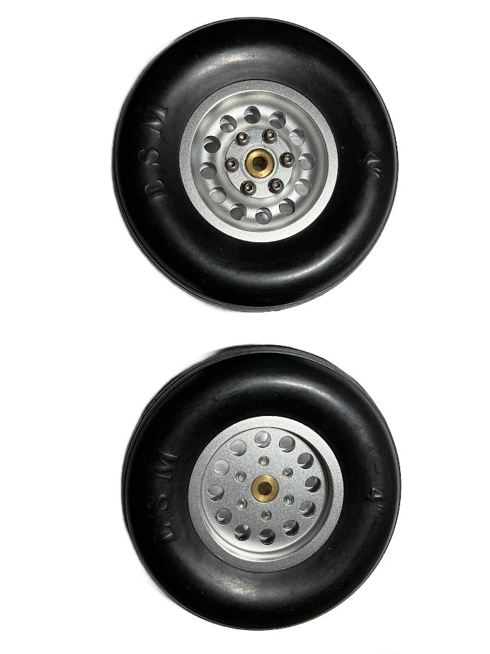 Rubber CNC Aluminum Hub Wheel Set (various sizes), Gator-RC