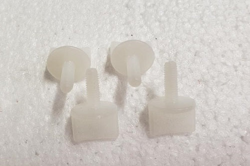 Wing Bolts, 4mm x 12mm Nylon, White, 4 Pack (Gator)