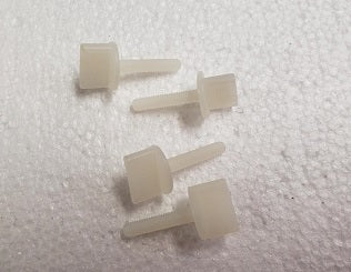Wing Bolts, 4mm x 20mm Nylon, White 4 Pack (Gator)