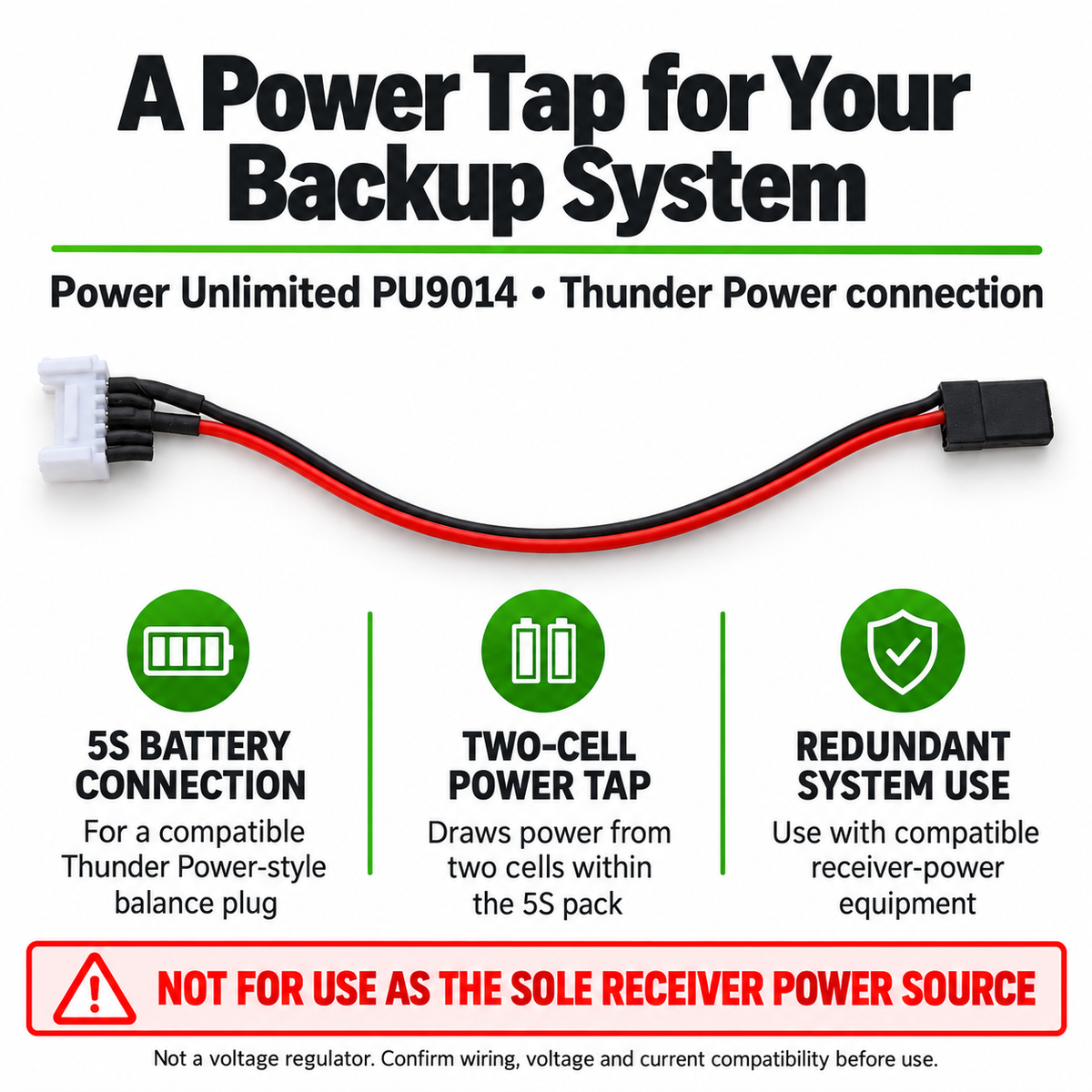 5S-to-2S Receiver Power Tap, Thunder Power chart