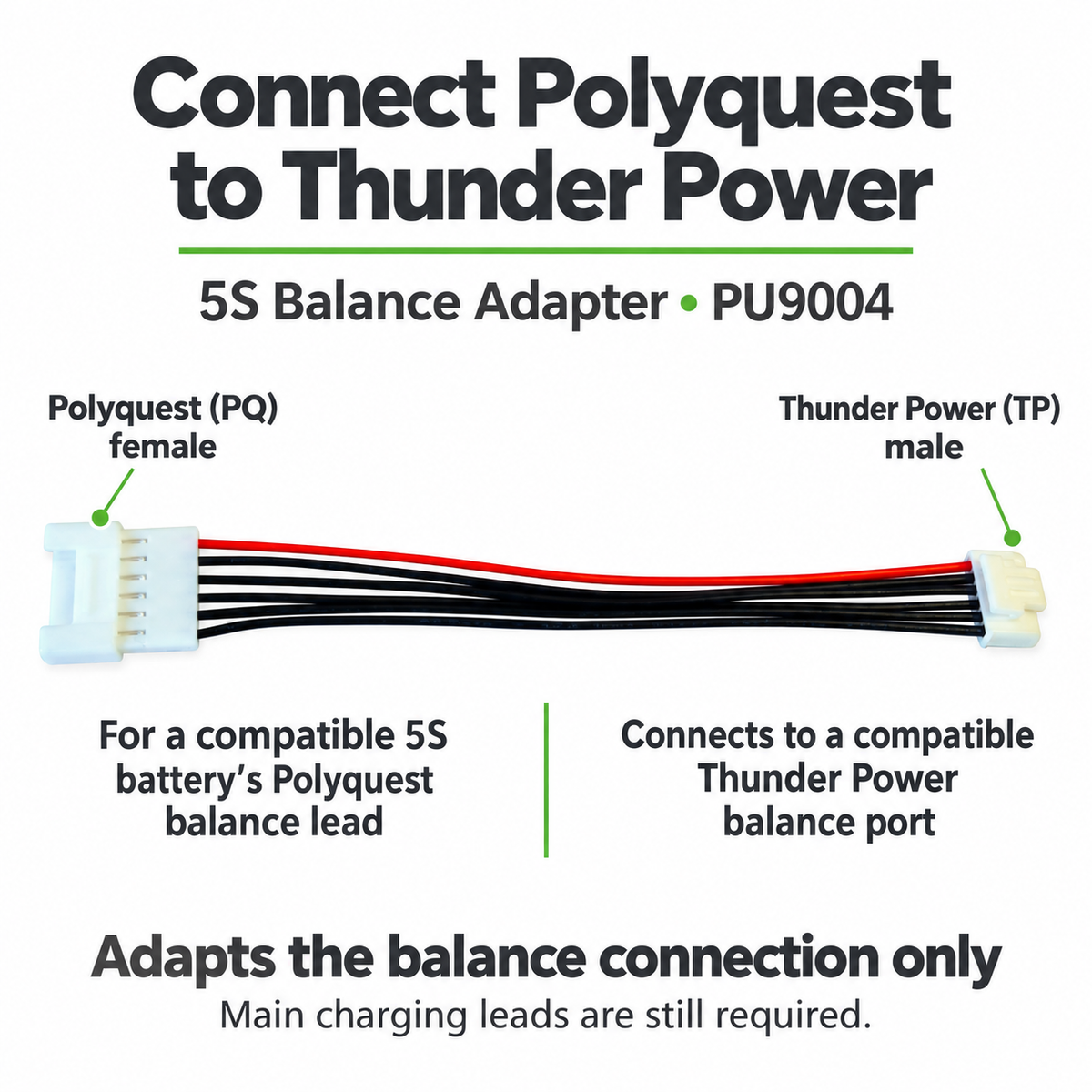 Power Unlimited 5S Polyquest to Thunder Power Balance Adapter chart