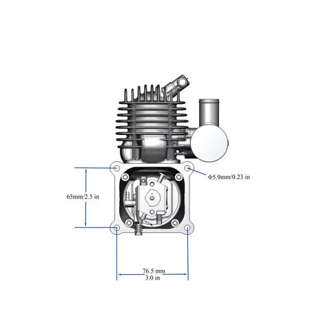 RCGF Stinger Pro 63cc SE gas RC airplane engine with stock muffler