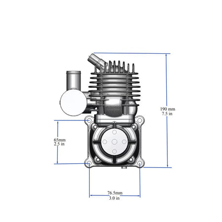 RCGF Stinger Pro 63cc SE gas RC airplane engine with stock muffler