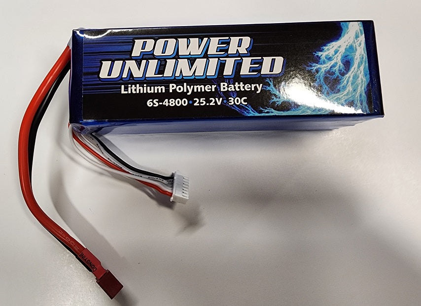 Power Unlimited 4800mAh 6S 30C 25.2V Lipo Battery with Ultra T Plug