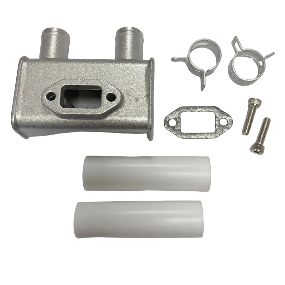 Set of metal door hardware components on a white background. 35cc Parts for Stinger Engines