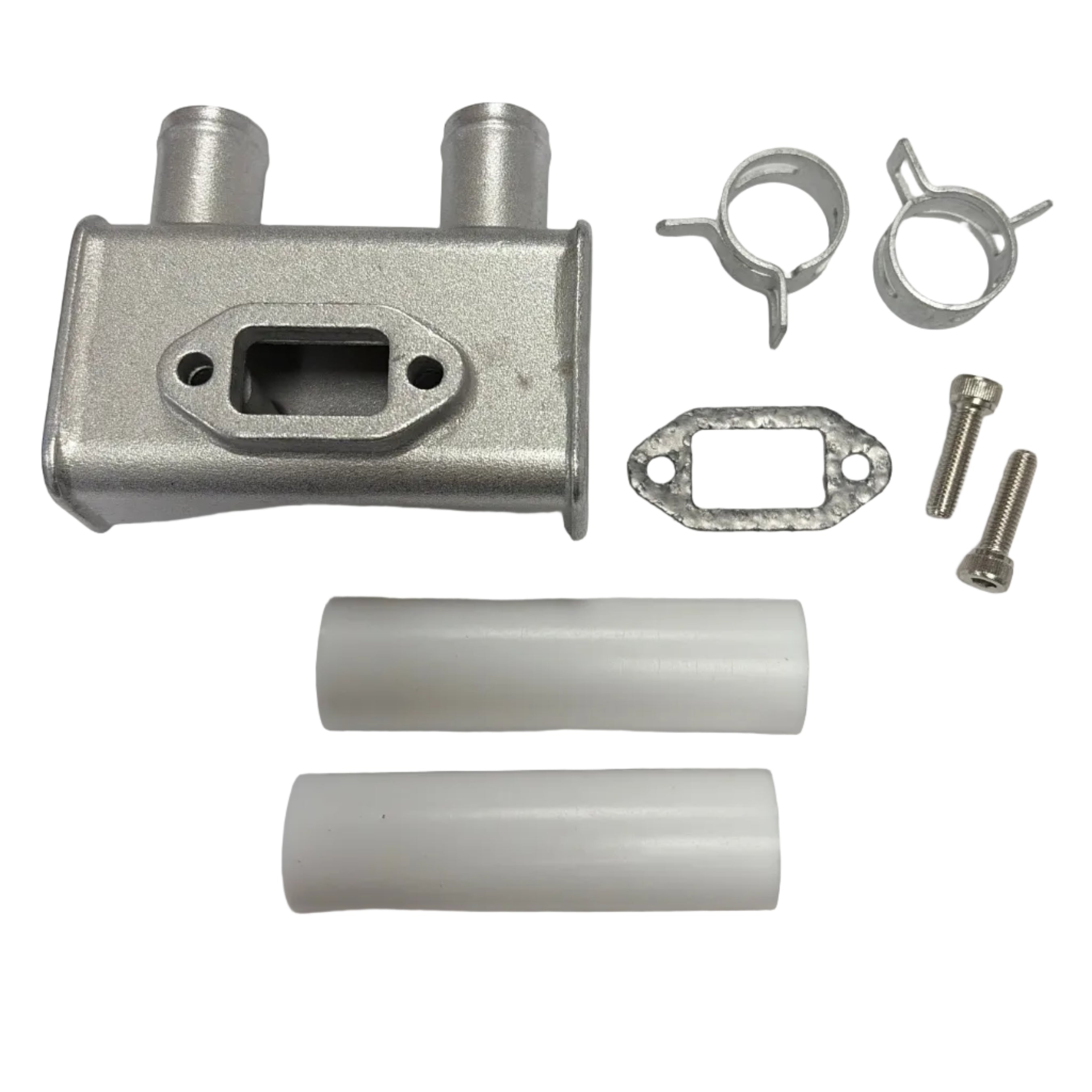 Set of metal door hardware components on a white background. 35cc Parts for Stinger Engines