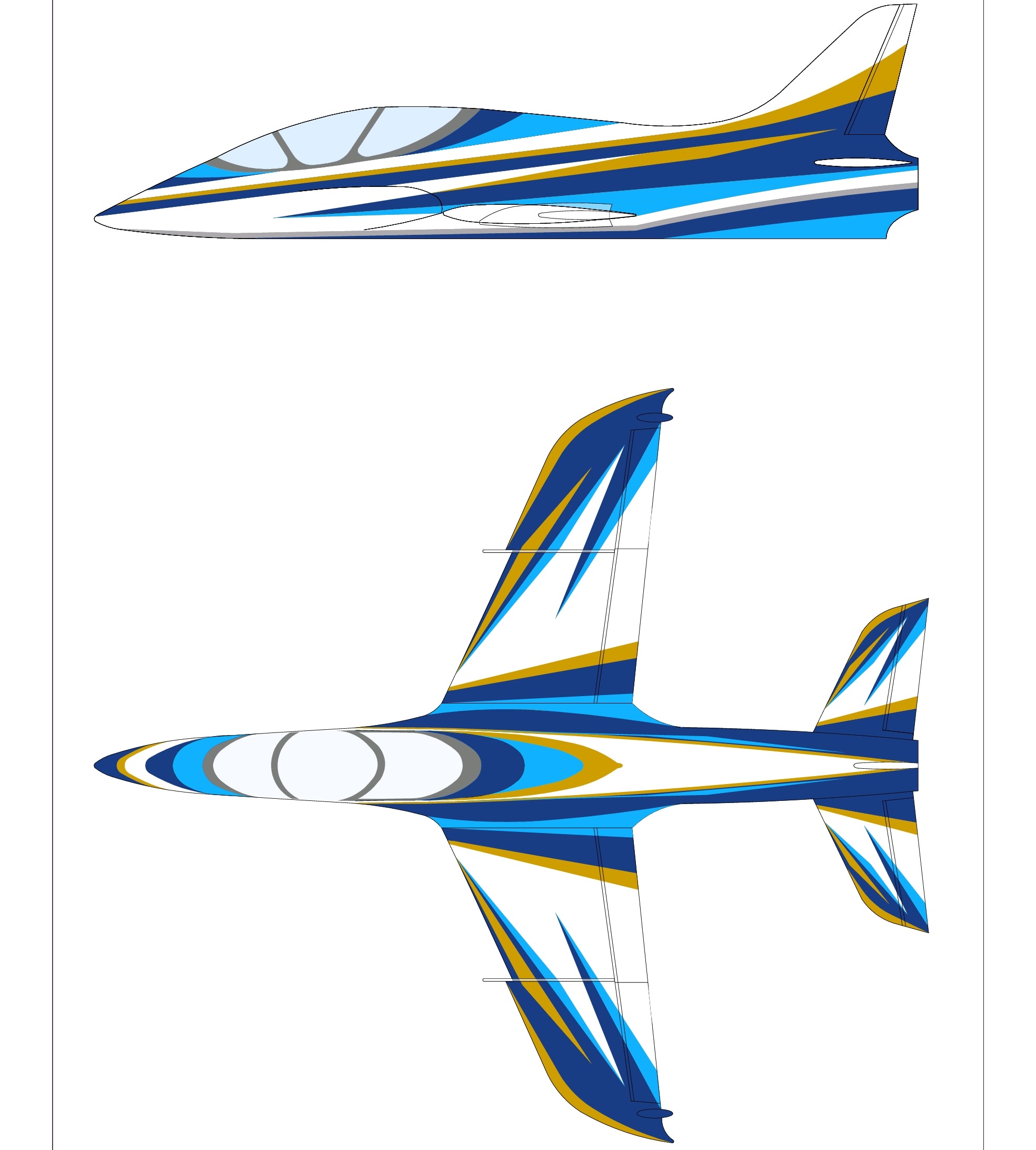 SebArt Mini Avanti Jet, Blue/White (ARF) – Gator RC