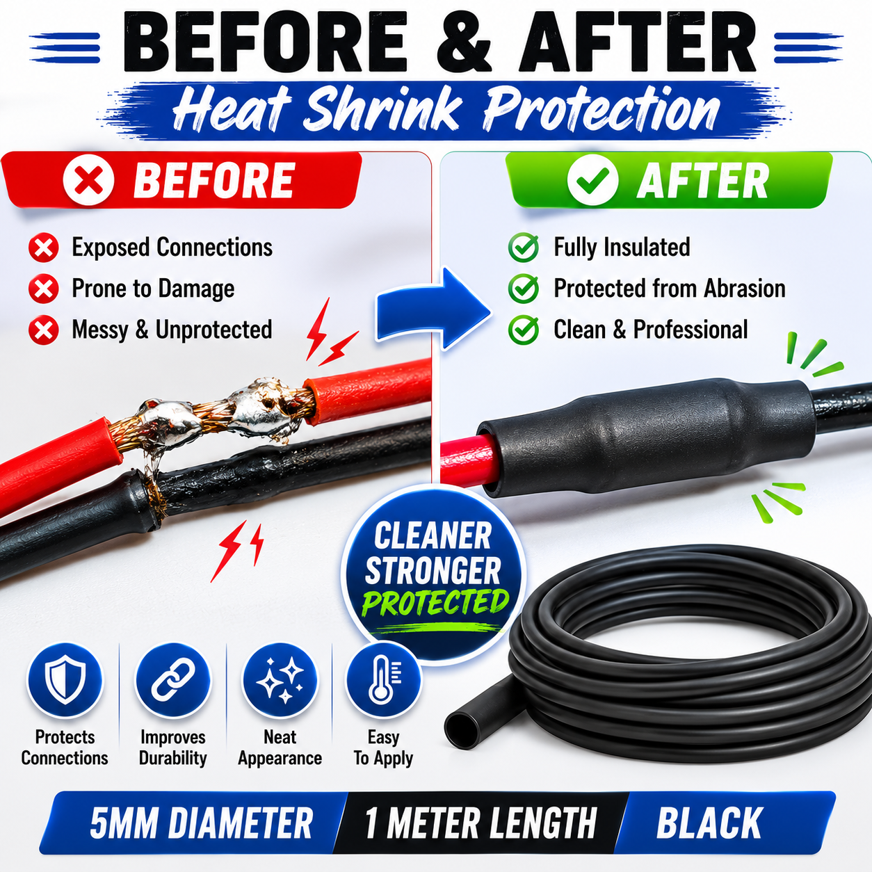 Gator RC 5mm Black Heat Shrink Tubing