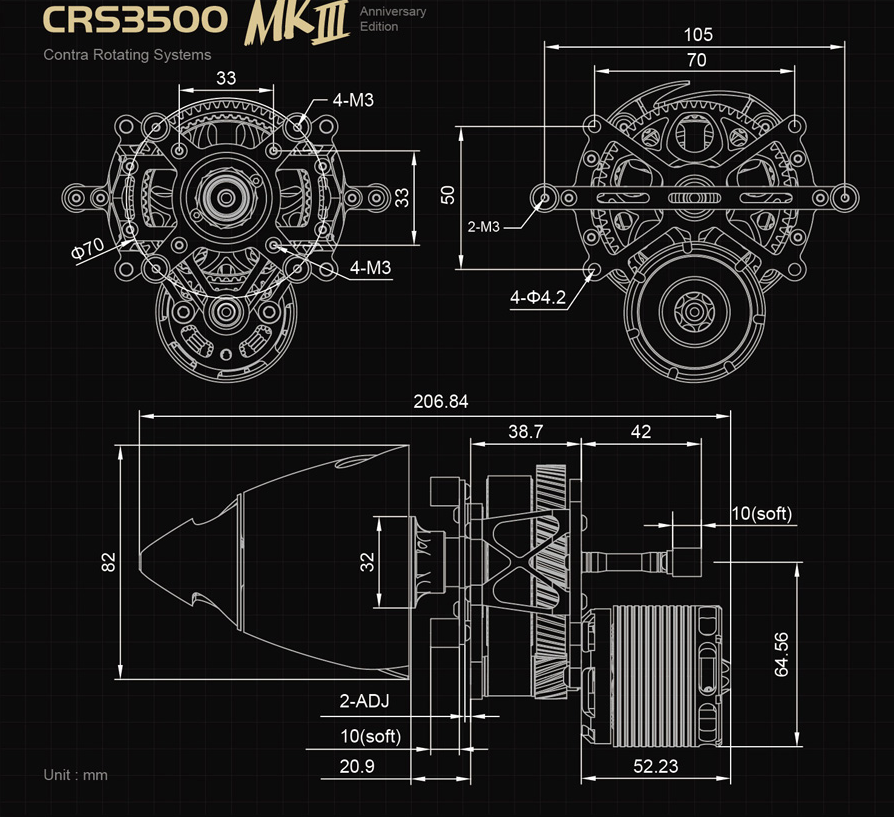 Dualsky CRS3500 MKIII AE Max 3500W for FAI F3A competition For 12S