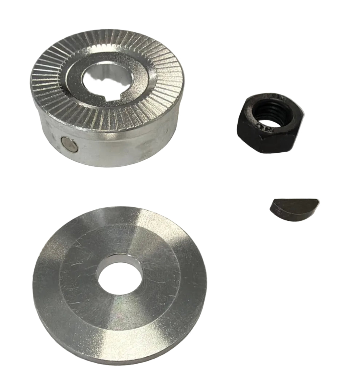 Metal gear components on a white background.  63cc Parts for Stinger Engines
