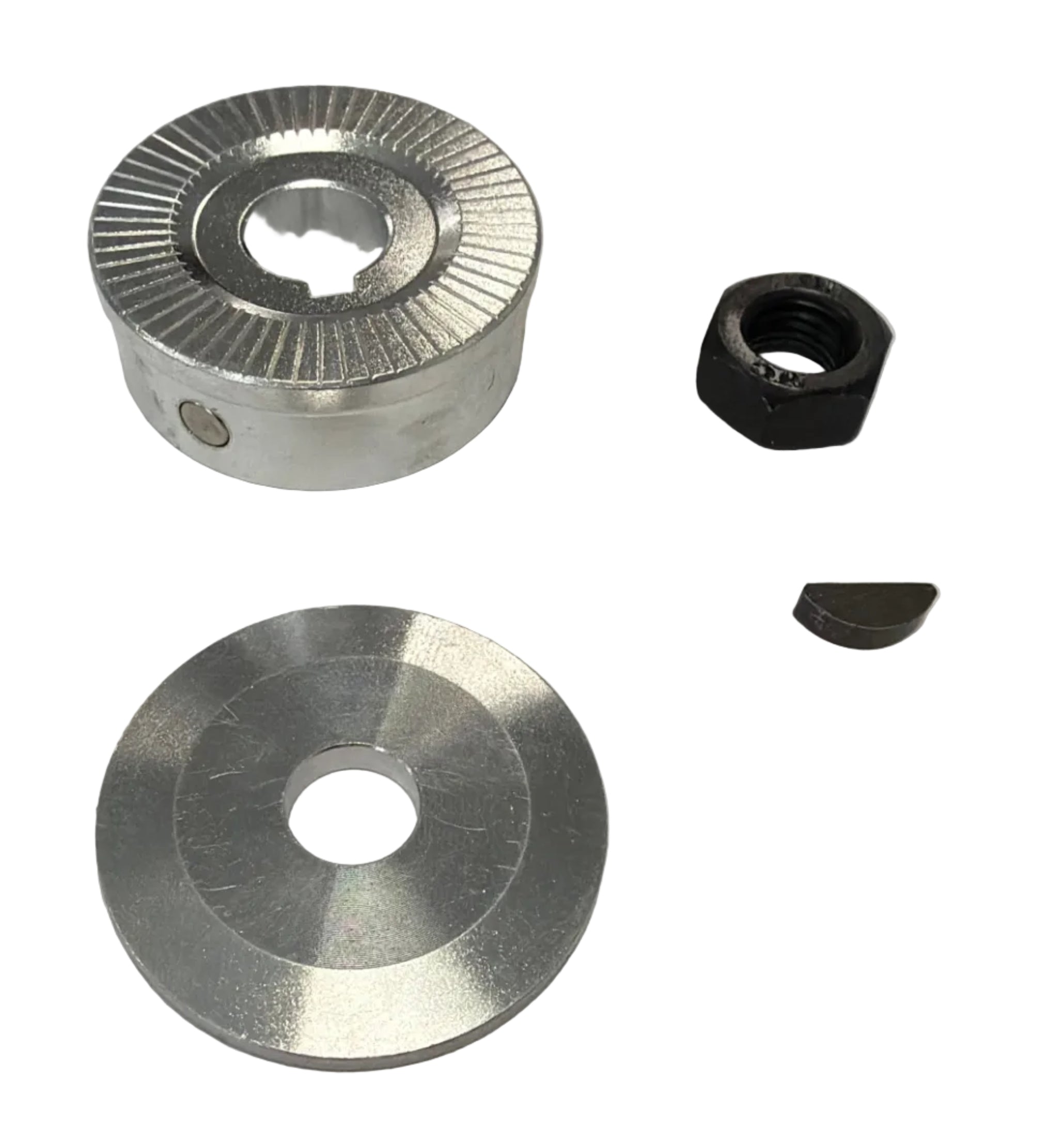 Metal gear components on a white background.  63cc Parts for Stinger Engines