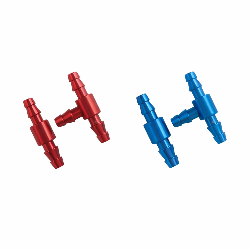 Secraft Fuel T-Fittings for RC Fuel Systems (Red, Blue)