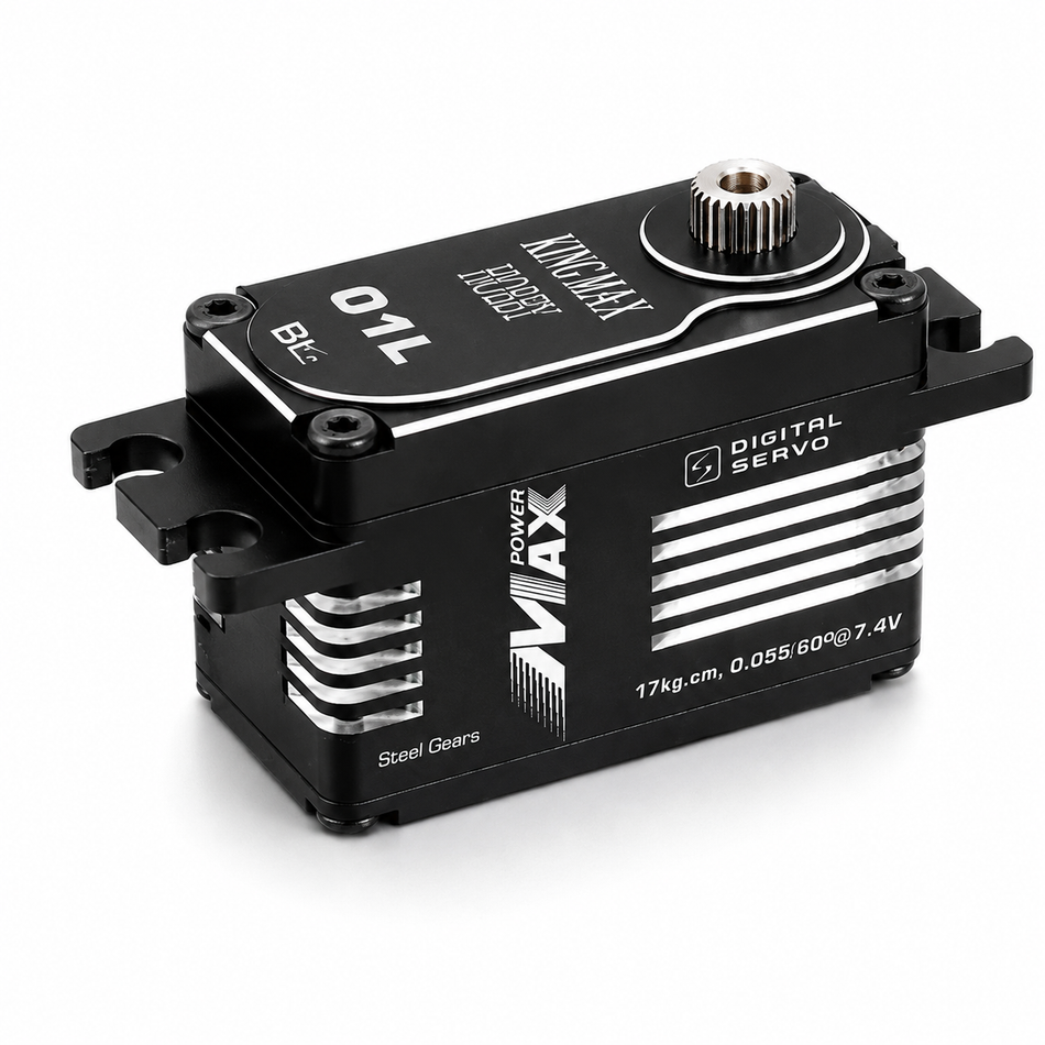 KingMax BLS01L Low Profile Brushless Servo – 19kg HV Steel Gear Digital Servo