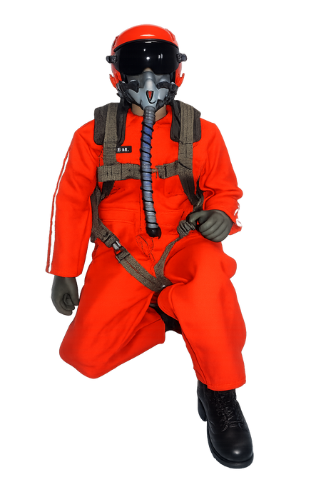 Warbird Pilots 10 inch modern jet pilot figure in orange flight suit 1/7 scale