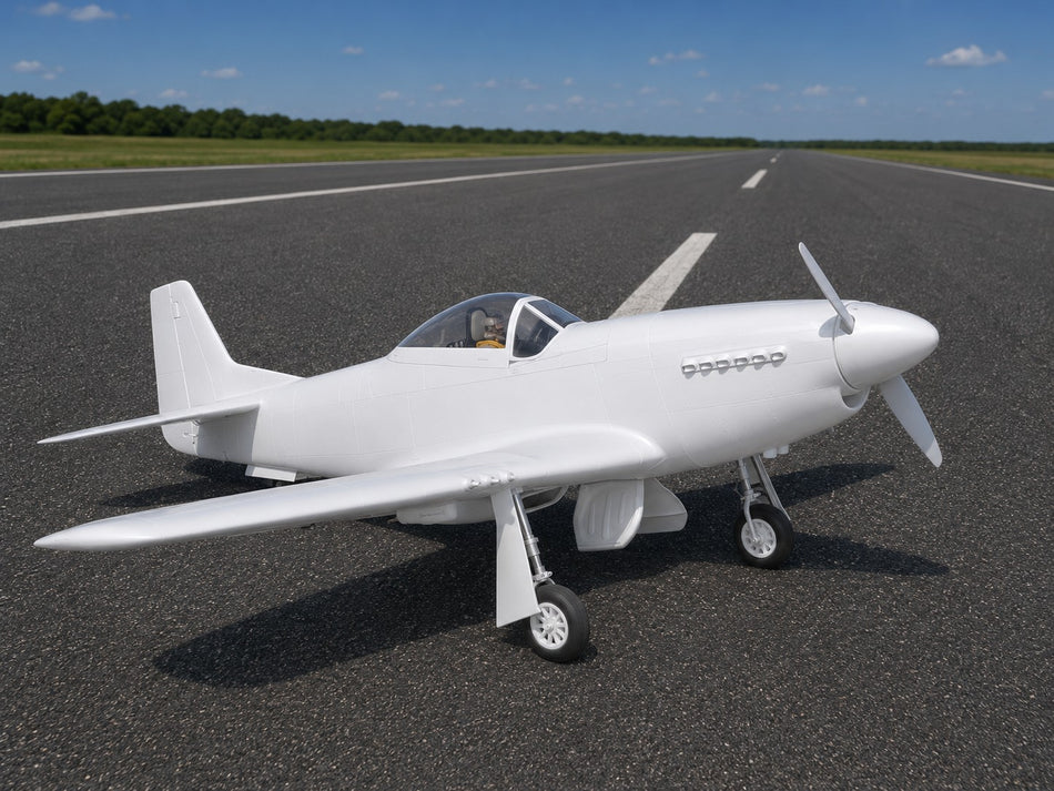 TopRC Model P-51D Mustang (White Primer-Unpainted) - 89" Giant Scale Full Composite ARF