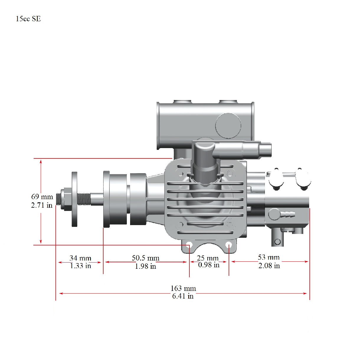 Stinger 15cc SE Gas Engine – Side Exhaust