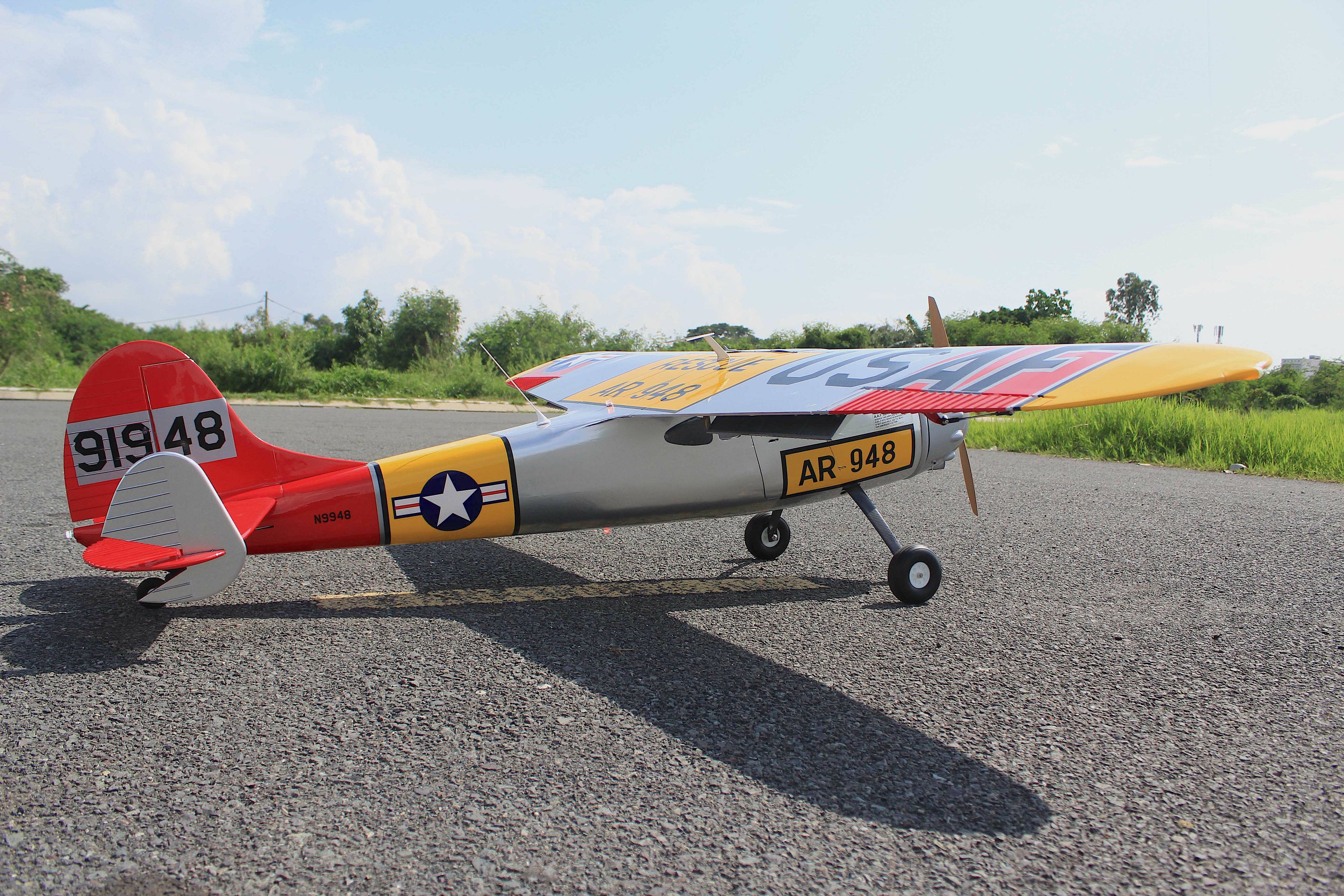 Seagull Models Cessna 195 USAF 90" ARF view from the side