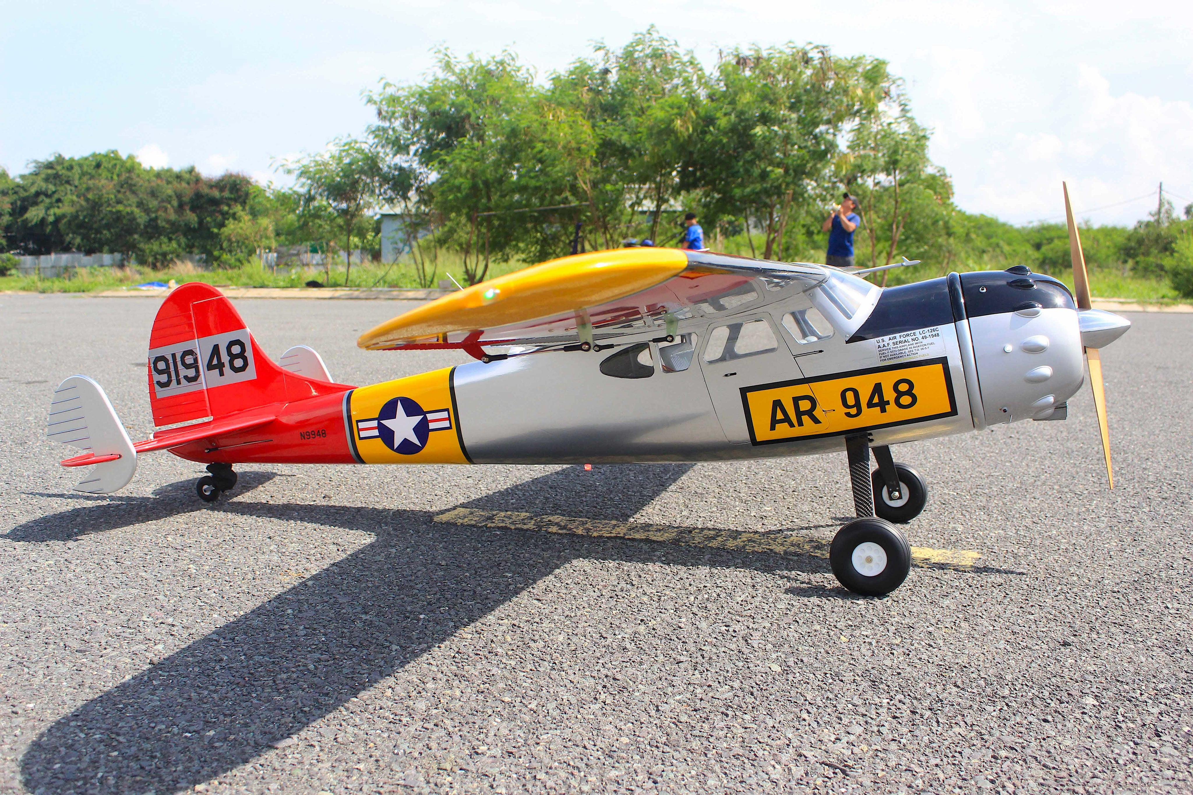 Seagull Models Cessna 195 USAF 90" ARF side view