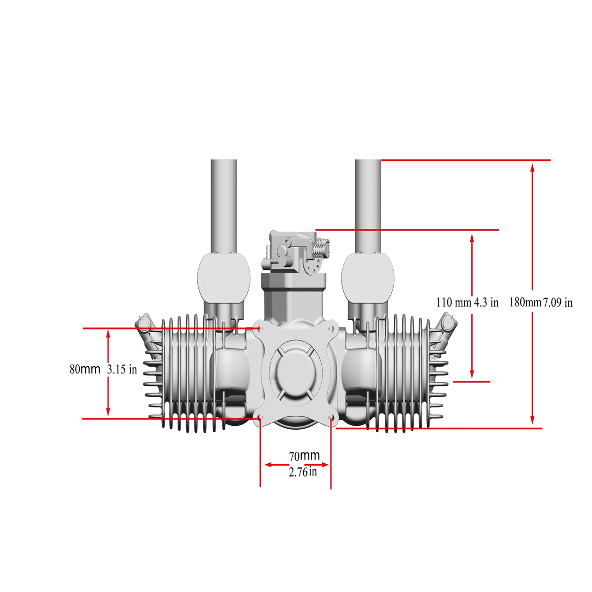 Stinger Pro 125cc twin-cylinder gas engine for large-scale RC airplanes