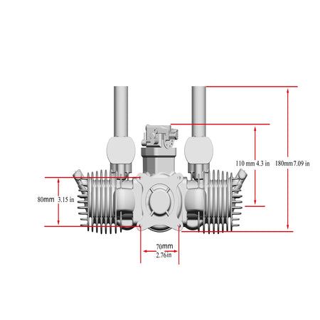 Stinger Pro 125cc twin-cylinder gas engine for large-scale RC airplanes