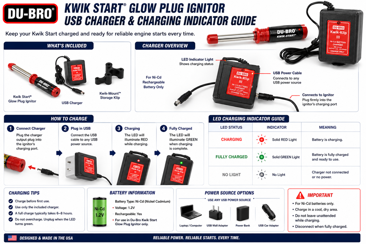 Du-Bro Kwik Start Glow Plug Ignitor with Charger | DUB666 – Gator RC Du-Bro Kwik Start Glow Plug Ignitor with Charger | DUB666 – Gator RC