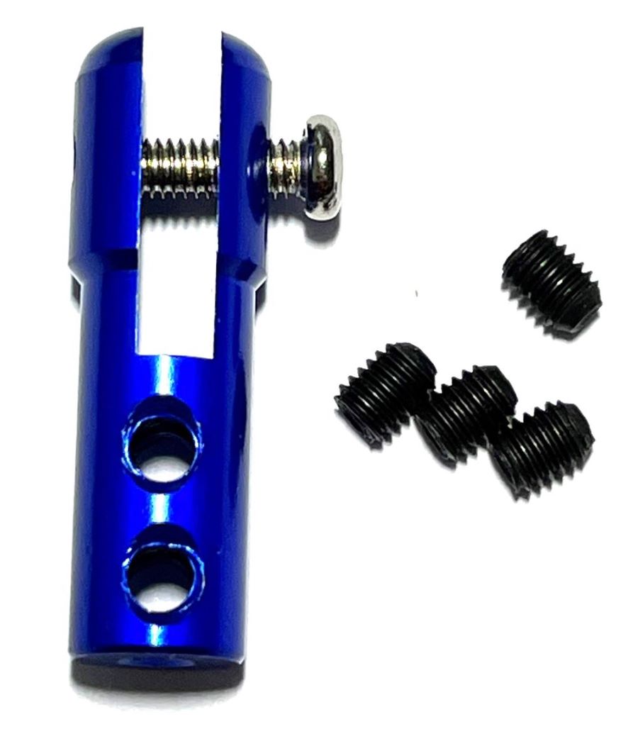 1pc M2/2mm Clevis Aluminum M2 Servo Horn Steering Rod Chuck Connector Blue