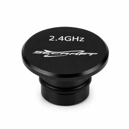A black anodized metal 2.4GHz antenna connector with the 'SECRIFT' brand logo and '2.