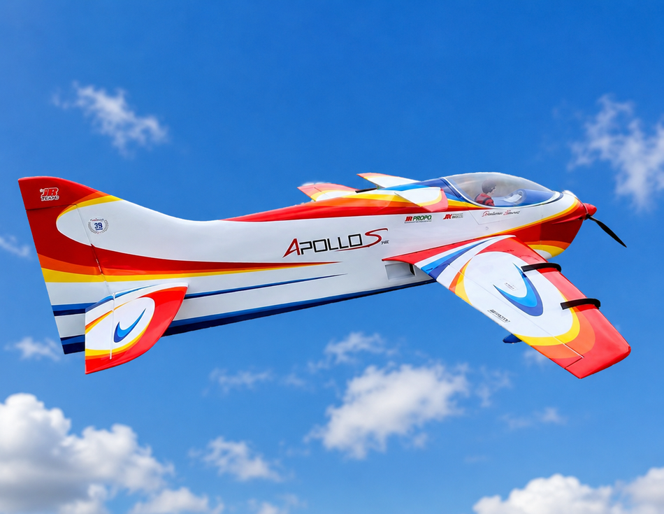 SebArt Models Apollo S 50E 62" Electric RC Pattern Airplane ARF – Blue/White/Orange/Red