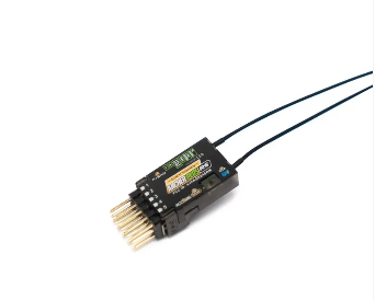 Electronic component with connectors on a white background