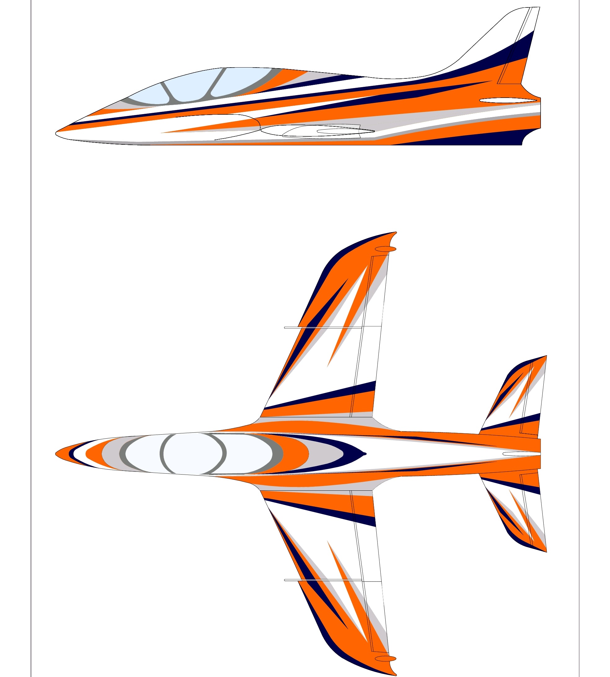SebArt Mini Avant S EDF ジェットトレーナー SebArt Mini Avanti Jet ARF Orange/White – 90mm EDF & Turbine RC