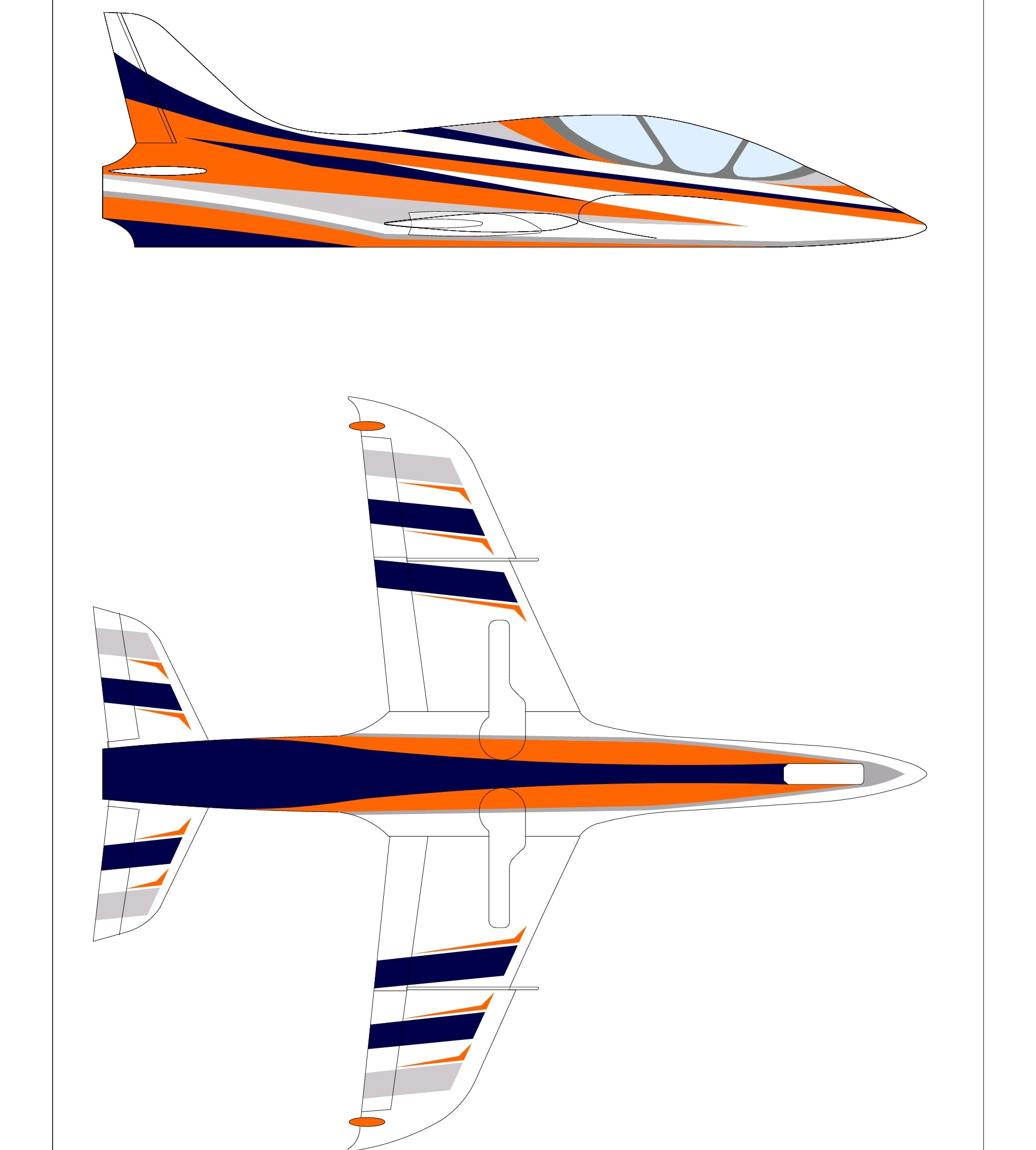 SebArt Mini Avanti Jet ARF Orange/White – 90mm EDF & Turbine RC