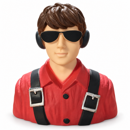 Gator RC Aviator Maverick pilot bust with red shirt, sunglasses, headset, and black straps with silver buckles
